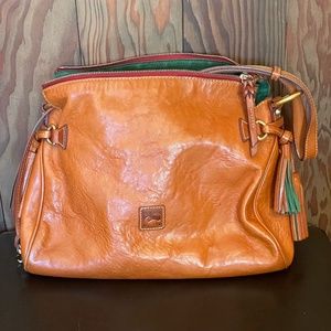 Florentine Leather Medium Zip Hobo Handbag - Natural Brown